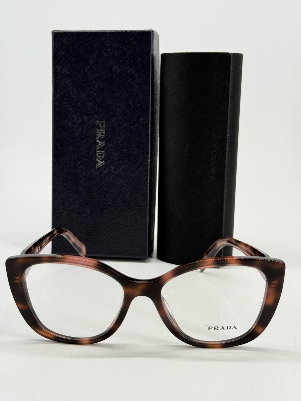 Prada Women’s Brown Tortoiseshell Cat-Eye Glasses